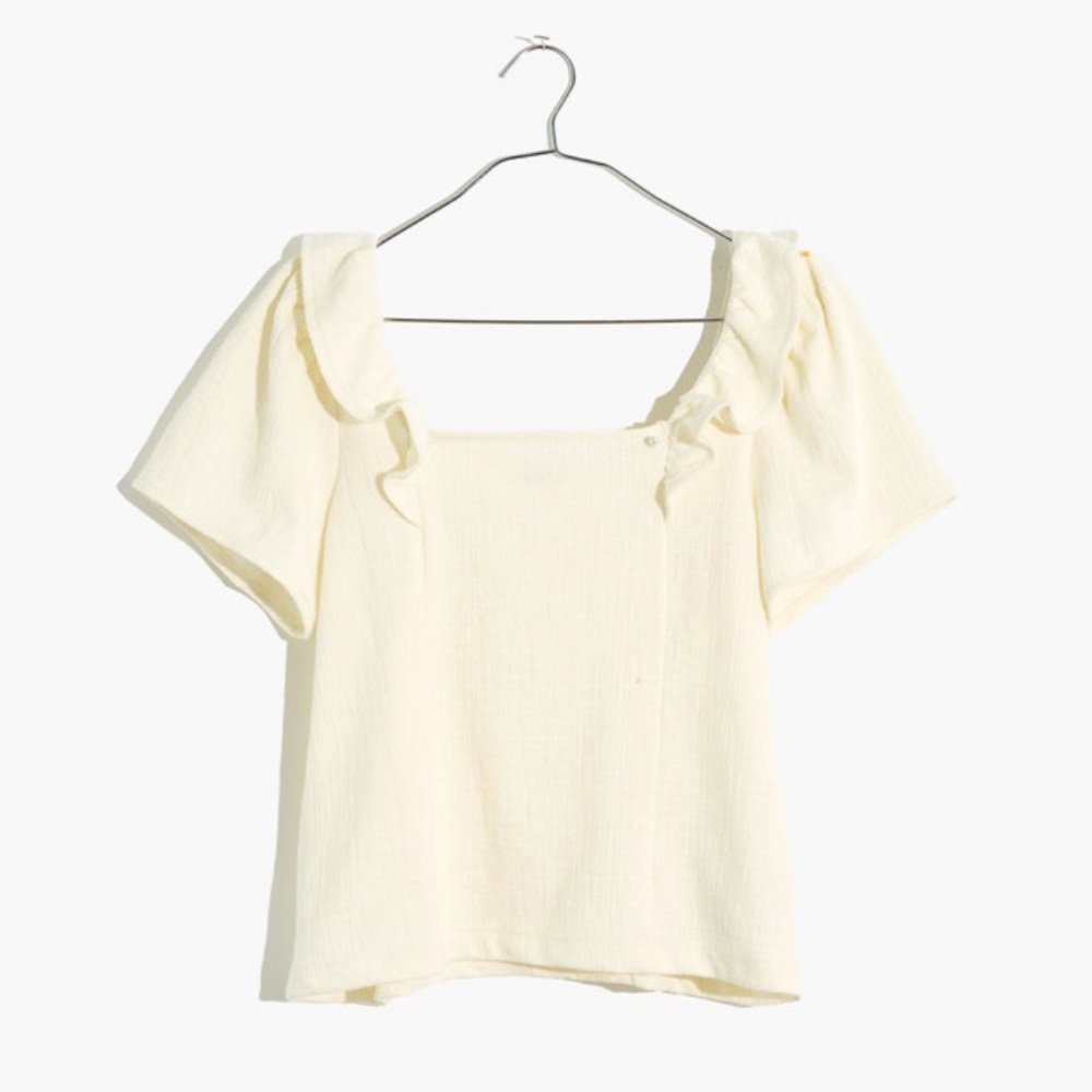 Madewell Crosshatch Ruffled Top